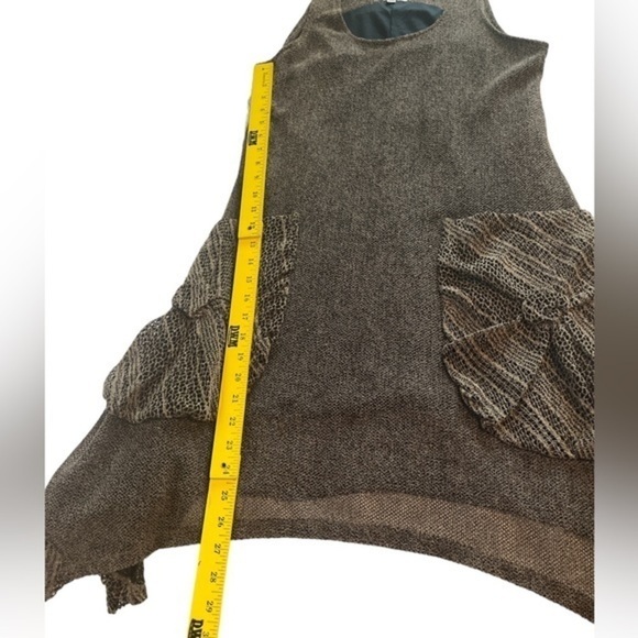 Emma G. Sleeveless Bohemian Dress | Brown| Crocheted Pockets & Hem | S… - Picture 8 of 9